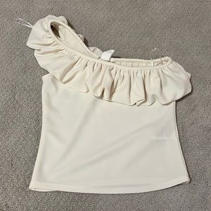 H and m one shoulder ruffle top! Size small